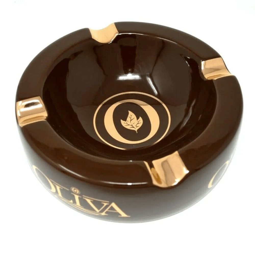 Oliva 4 Cigar Round Ceramic Ashtray